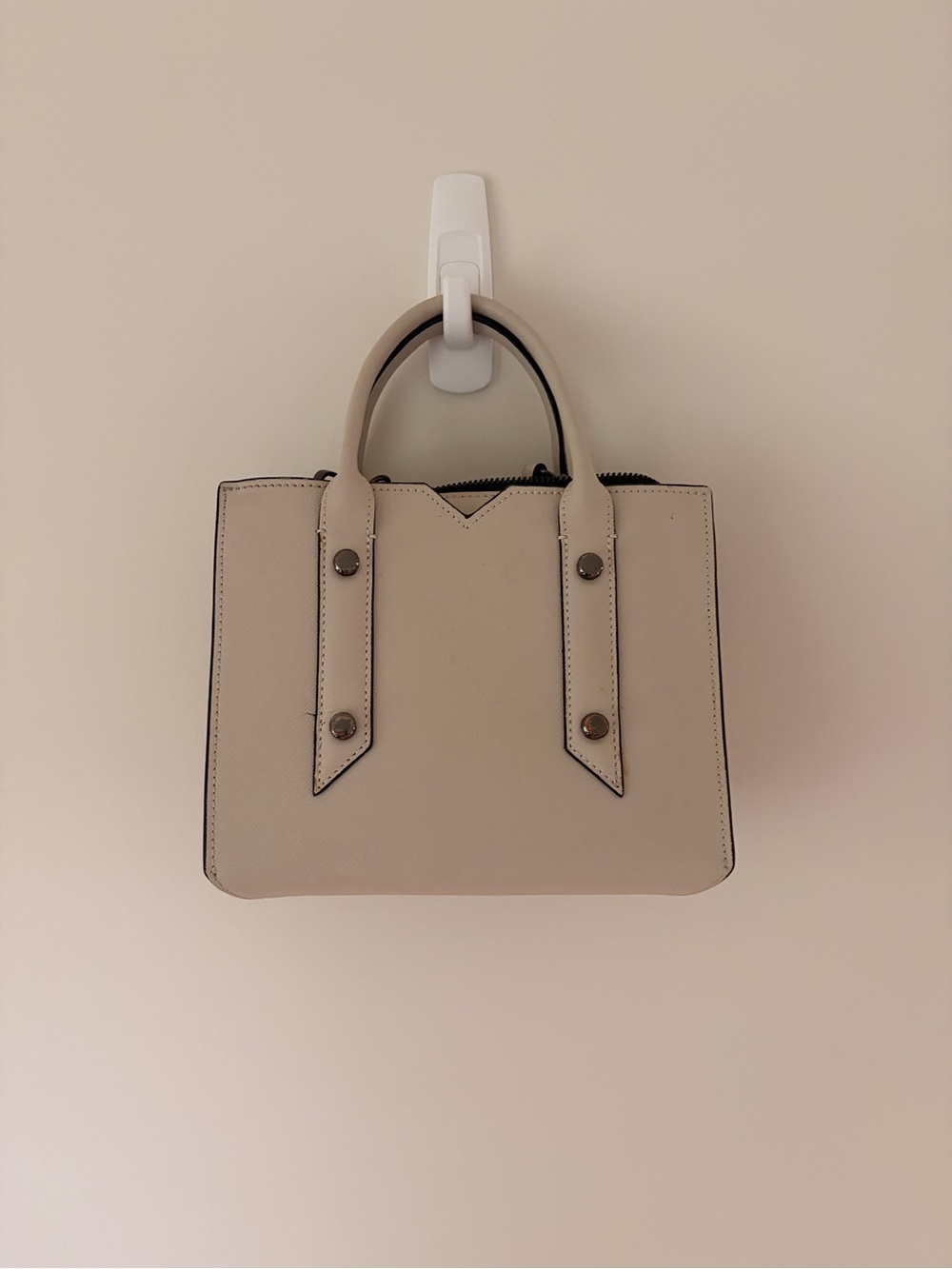 Botkier Mini Tote Cream With Top-Handles and Cross Body Strap